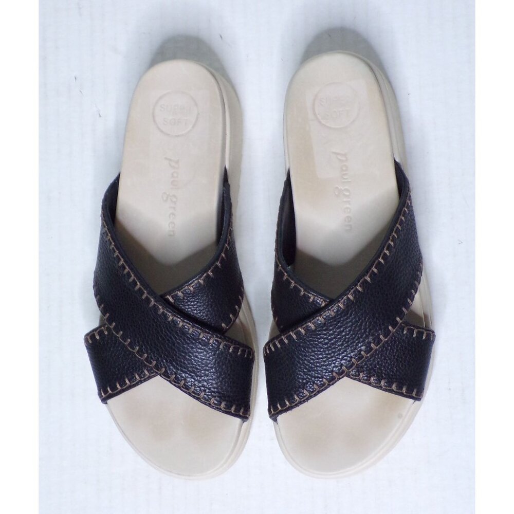 PAUL GREEN Rivers Slides Sandal Shoes 8.5 Black - Picture 6 of 12